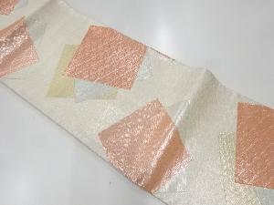 リサイクル　佐賀錦重ね色紙に古典柄模様織出し袋帯
